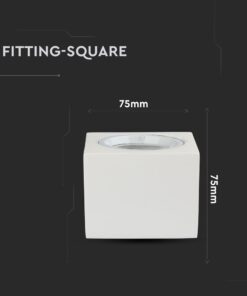 Γύψινη Βάση GU10 – MR16 V-TAC Εξωτερική Τετράγωνη Λευκή Ρυθμιζόμενη – 3666