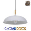 GloboStar® VALLETE WHITE 01256 Μοντέρνο Κρεμαστό Φωτιστικό Οροφής Μονόφωτο 1 x E27 Λευκό Μεταλλικό Καμπάνα Φ45 x Y27cm
