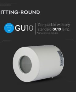 Φωτιστικό – Βάση Σποτ GU10 V-TAC Εξωτερική Στρογγυλή Λευκή IP54 – 3669