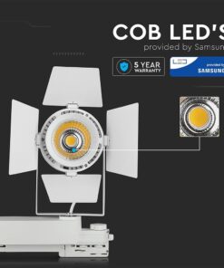 LED Φωτιστικό Ράγας Λευκό 33W V-TAC PRO Samsung Chip COB CRI >90 24°-60° 2640lm Θερμό Λευκό 3000K – 368