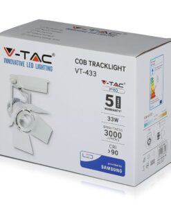 LED Φωτιστικό Ράγας Λευκό 33W V-TAC PRO Samsung Chip COB CRI >90 24°-60° 2640lm Θερμό Λευκό 3000K – 368