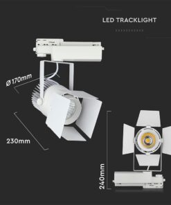 LED Φωτιστικό Ράγας Λευκό 33W V-TAC PRO Samsung Chip COB CRI >90 24°-60° 2640lm Θερμό Λευκό 3000K – 368