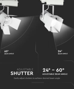 LED Φωτιστικό Ράγας Λευκό 33W V-TAC PRO Samsung Chip COB CRI >90 24°-60° 2640lm Θερμό Λευκό 3000K – 368