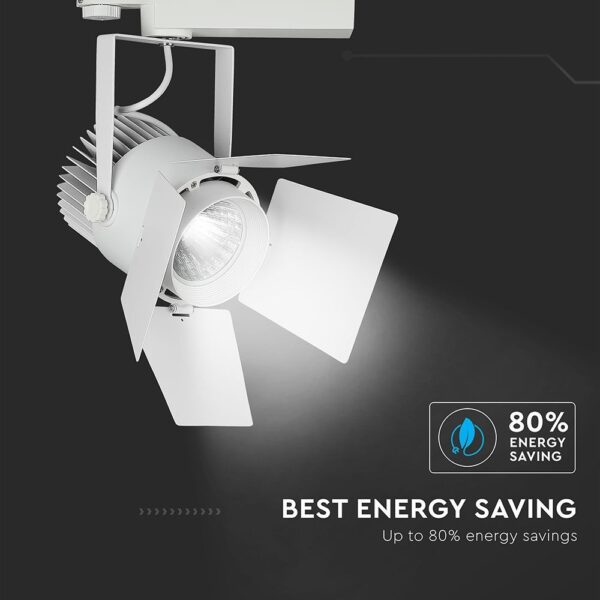 LED Φωτιστικό Ράγας Λευκό 33W V-TAC PRO Samsung Chip COB CRI >90 24°-60° 2640lm Θερμό Λευκό 3000K – 368
