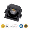 GloboStar® PLUTO-S 60269 Χωνευτό LED Spot Downlight TrimLess Μ6.4xΠ6.4cm 7W 875lm 38° AC 220-240V IP20 Μ6.4 x Π6.4 x Υ4.9cm – Τετράγωνο – Μαύρο & Anti-Glare HoneyComb – Θερμό Λευκό 2700K – Bridgelux COB – 5 Years Warranty