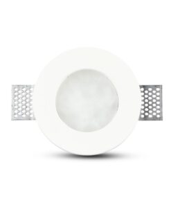 Γύψινη Βάση Σποτ GU10 με Γυαλί V-TAC Χωνευτή Στρογγυλή Λευκή – 3692