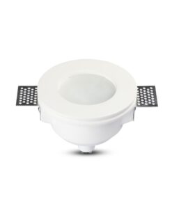 Γύψινη Βάση Σποτ GU10 με Γυαλί V-TAC Χωνευτή Στρογγυλή Λευκή – 3692