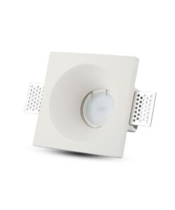 Γύψινη Βάση Σποτ GU10 V-TAC Χωνευτή Τετράγωνη Λευκή – 3696