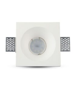 Γύψινη Βάση Σποτ GU10 V-TAC Χωνευτή Τετράγωνη Λευκή – 3696