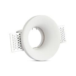 Γύψινη Βάση Σποτ GU10 V-TAC Χωνευτή Στρογγυλή Λευκή – 3697