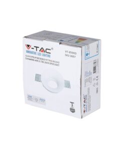 Γύψινη Βάση Σποτ GU10 V-TAC Χωνευτή Στρογγυλή Λευκή – 3697
