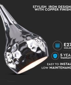 Κρεμαστό Φωτιστικό Οροφής Μεταλλικό Σφυρήλατο με Χρώμιο σώμα V-TAC – 3707