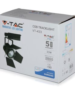 LED Φωτιστικο Ράγας Μαύρο 33W V-TAC PRO Samsung Chip COB CRI >90 24°-60° 2640lm Φυσικό Λευκό 4000K – 372