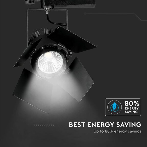 LED Φωτιστικο Ράγας Μαύρο 33W V-TAC PRO Samsung Chip COB CRI >90 24°-60° 2640lm Φυσικό Λευκό 4000K – 372
