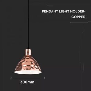 Κρεμαστό Φωτιστικό Οροφής Μεταλλικό Rose Gold Σφυρήλατο V-TAC – 3710