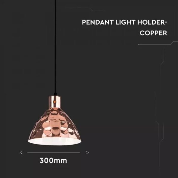 Κρεμαστό Φωτιστικό Οροφής Μεταλλικό Rose Gold Σφυρήλατο V-TAC – 3710
