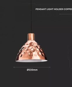 Κρεμαστό Φωτιστικό Οροφής Μεταλλικό Rose Gold Σφυρήλατο V-TAC – 3711