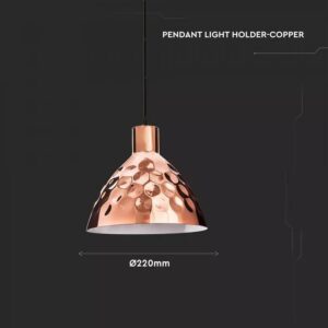 Κρεμαστό Φωτιστικό Οροφής Μεταλλικό Rose Gold Σφυρήλατο V-TAC – 3711