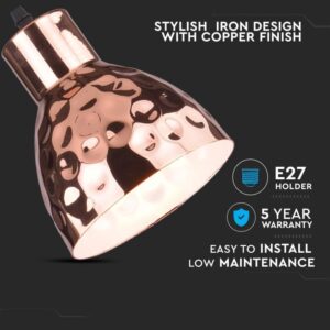 Κρεμαστό Φωτιστικό Οροφής Μεταλλικό Rose Gold Σφυρήλατο V-TAC – 3713