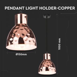 Κρεμαστό Φωτιστικό Οροφής Μεταλλικό Rose Gold Σφυρήλατο V-TAC – 3713