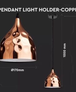 Κρεμαστό Φωτιστικό Οροφής Μεταλλικό Σφυρήλατο με Rose Gold σώμα V-TAC – 3714