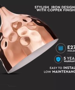 Κρεμαστό Φωτιστικό Οροφής Μεταλλικό Σφυρήλατο με Rose Gold σώμα V-TAC – 3715