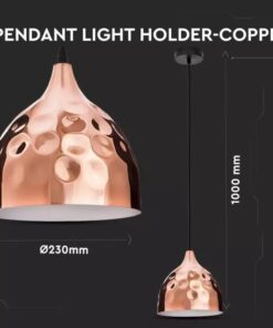 Κρεμαστό Φωτιστικό Οροφής Μεταλλικό Σφυρήλατο με Rose Gold σώμα V-TAC – 3715