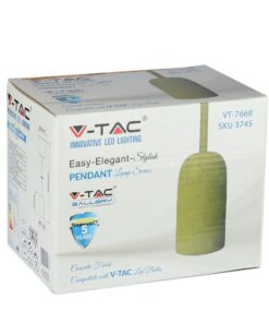 Κρεμαστό Φωτιστικό Οροφής Μονόφωτο E27 Τσιμέντο Κίτρινο V-TAC – 3745