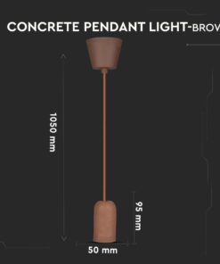 Κρεμαστό Φωτιστικό Οροφής Μονόφωτο E27 Τσιμέντο Καφέ V-TAC – 3749