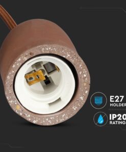 Κρεμαστό Φωτιστικό Οροφής Μονόφωτο E27 Τσιμέντο Καφέ V-TAC – 3749