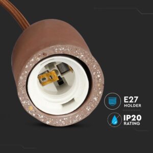 Κρεμαστό Φωτιστικό Οροφής Μονόφωτο E27 Τσιμέντο Καφέ V-TAC – 3749