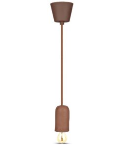 Κρεμαστό Φωτιστικό Οροφής Μονόφωτο E27 Τσιμέντο Καφέ V-TAC – 3749