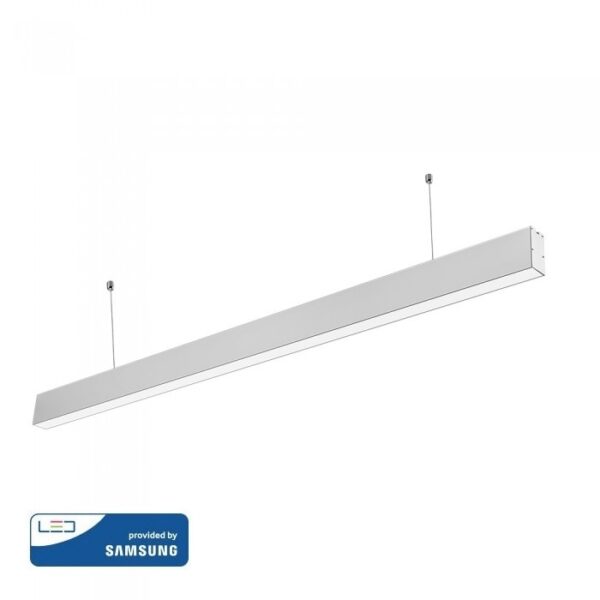 LED Γραμμικό Κρεμαστό Φωτιστικό 120cm Ασημί Linkable 40W V-TAC PRO Samsung Chip 3300lm 120° Φυσικό Λευκό 4000K - 21375