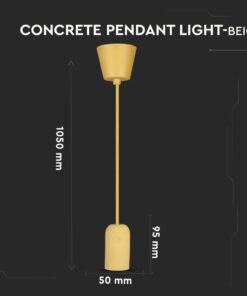 Κρεμαστό Φωτιστικό Οροφής Μονόφωτο E27 Τσιμέντο Μπεζ V-TAC – 3750