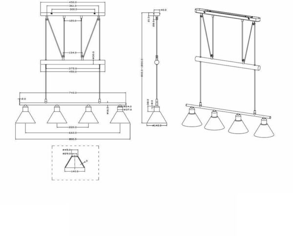 Κρεμαστό Φωτιστικό Trio Lighting   E14 Νίκελ Ματ Μεταλλικό    3751041-07
