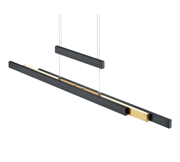 Κρεμαστό Φωτιστικό Trio Lighting  LED 45W Μαύρο Ματ Μεταλλικό Step Dimmable 5300lm  2700K – 5000K – 375310502