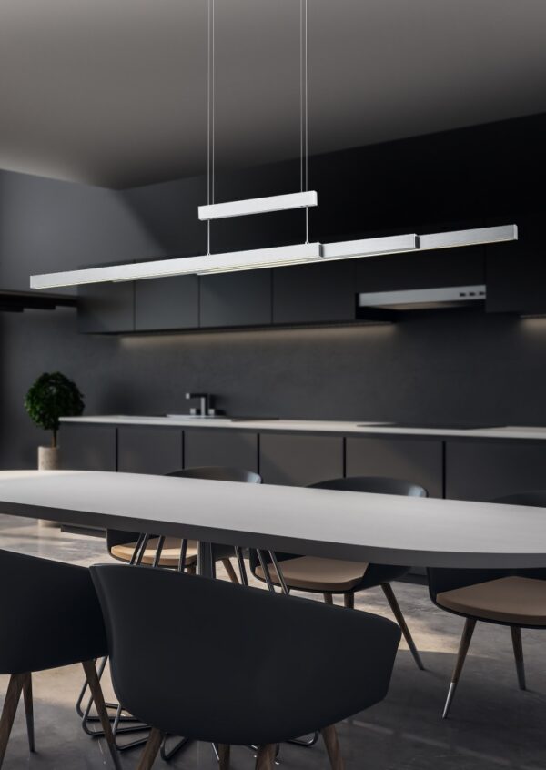 Κρεμαστό Φωτιστικό Trio Lighting LED 42W  Νίκελ Ματ Μεταλλικό Step Dimmable 4000lm 2700K – 5000K  375310507