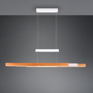 LED Κρεμαστό Γραμμικό Φωτιστικό Πτυσσόμενο Trajan Ξύλο & Λεκό Ματ Up-Down CCT 45W 5300lm Dimmable Trio Lighting – 375390531