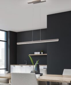 Κρεμαστό Φωτιστικό Up-Down Trio Lighting LED 44W Νίκελ Ματ Μεταλλικό Step Dimmable 4400lm 3000K 375510407