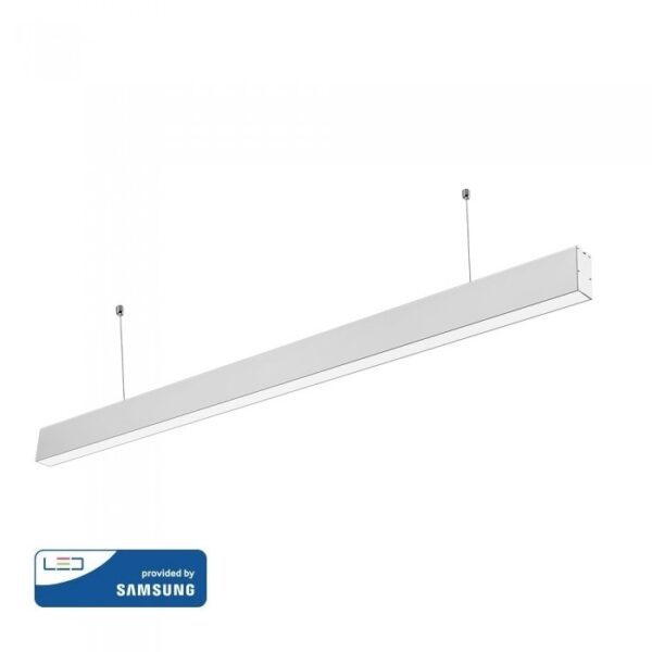 LED Γραμμικό Κρεμαστό Φωτιστικό 120cm Λευκό Linkable 40W V-TAC PRO Samsung Chip 4000lm 120° Ψυχρό   6400K - 21602