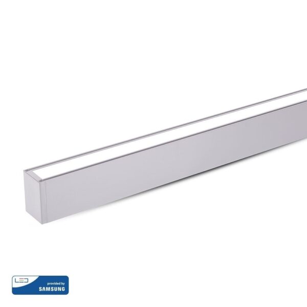 LED Γραμμικό Κρεμαστό Φωτιστικό 120cm Ασημί Up Down Linkable 60W V-TAC PRO Samsung Chip 6000lm 120° Φυσικό Λευκό 4000K - 378