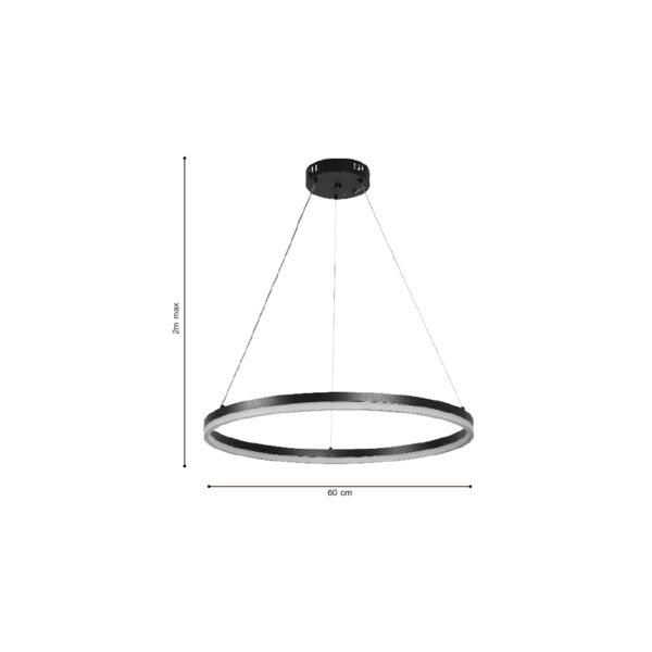 InLight Κρεμαστό φωτιστικό LED 45W 3CCT (by switch on base) 6095-C-Black