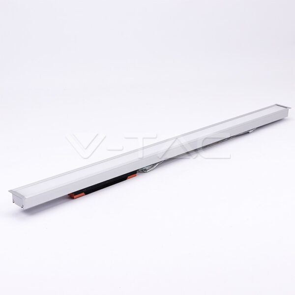 LED Γραμμικό Χωνευτό Φωτιστικό 120cm Ασημί Linkable 40W V-TAC PRO Samsung Chip 3620lm 120° Φυσικό  4000K – 21380
