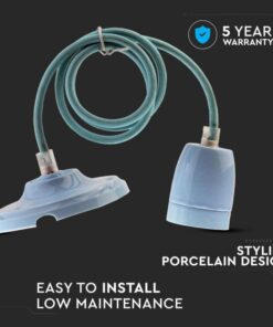 Κρεμαστό Φωτιστικό Οροφής Μονόφωτο Πορσελάνη με Γαλάζιο σώμα V-TAC – 3806