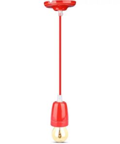 Κρεμαστό Φωτιστικό Οροφής Μονόφωτο Πορσελάνη με Κόκκινο σώμα V-TAC – 3807