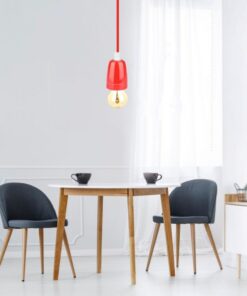 Κρεμαστό Φωτιστικό Οροφής Μονόφωτο Πορσελάνη με Κόκκινο σώμα V-TAC – 3807