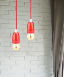 Κρεμαστό Φωτιστικό Οροφής Μονόφωτο Πορσελάνη με Κόκκινο σώμα V-TAC – 3807