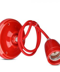 Κρεμαστό Φωτιστικό Οροφής Μονόφωτο Πορσελάνη με Κόκκινο σώμα V-TAC – 3807