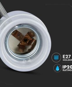 Κρεμαστό Φωτιστικό Οροφής Μονόφωτο Πορσελάνη με Γκρι σώμα V-TAC – 3808