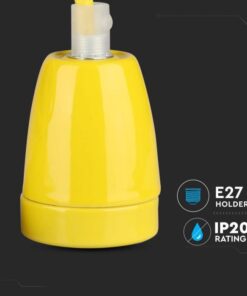 Κρεμαστό Φωτιστικό Οροφής Μονόφωτο Πορσελάνη με Κίτρινο σώμα V-TAC – 3809